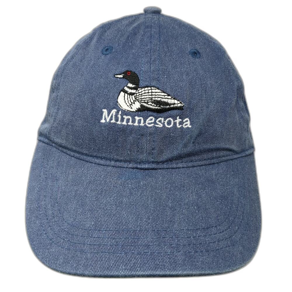 Authentic Pigment Baseball Cap Blue One Size Minnesota Loon Embroidered Hat
